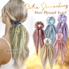 SVOZK® Satin Scrunchies Hair Pleated Scarf