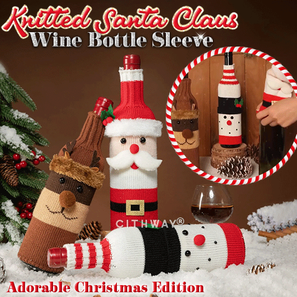 Cithway® Knitted Santa Claus Wine Bottle Sleeve