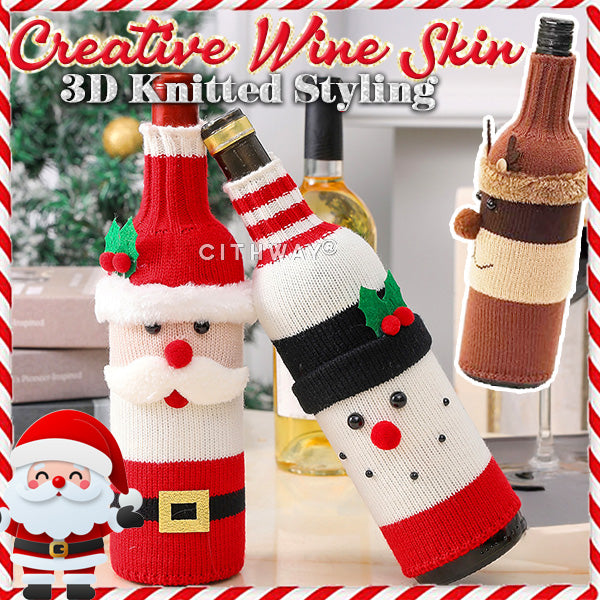 Cithway® Knitted Santa Claus Wine Bottle Sleeve